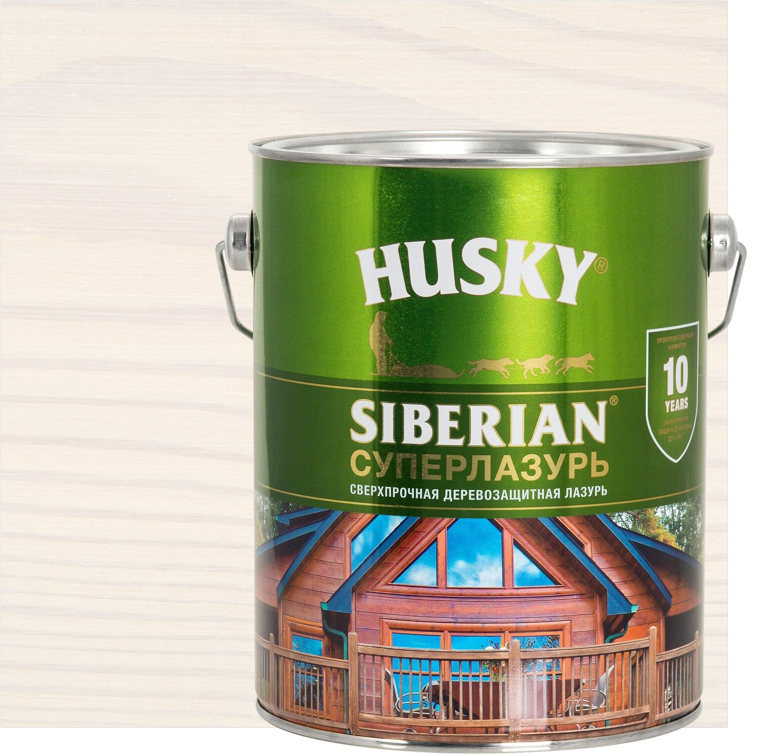 Лазурь для дерева Husky Siberian Суперлазурь цвет белый 2.7 л