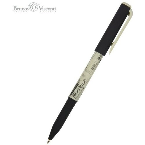 Ручка шариковая BrunoVisconti PrimeWrite Газета-1, узел 0.7 мм, синие чернила, масляная основа, матовый корпус Soft Touch, 2 штуки ручка шариковая неавт масляная primewrite газета 4 0 7 мм синяя 24 шт