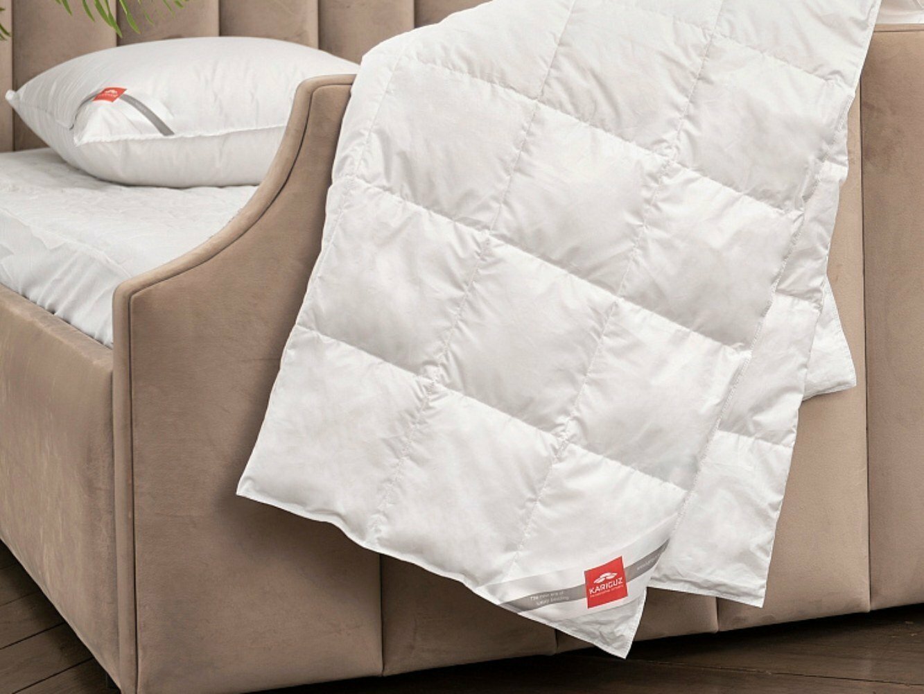 Лёгкое пуховое одеяло Kariguz Pure Down, 200х200, натуральное, чистый гусиный пух, лёгкое летнее - фотография № 7