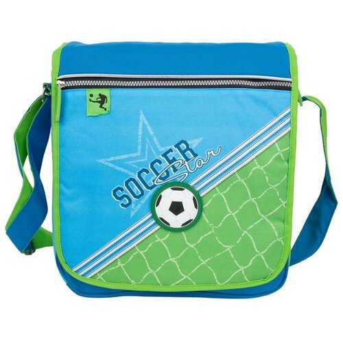 фото Школьная сумка erichkrause soccer (37222) голубой/салатовый