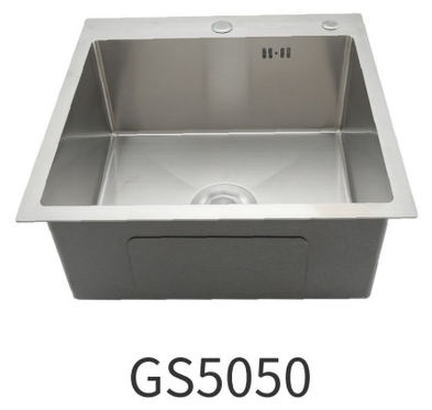 Врезная мойка для кухни Gappo нержавеющая сталь (GS5050) цвет сатиновый - фотография № 1