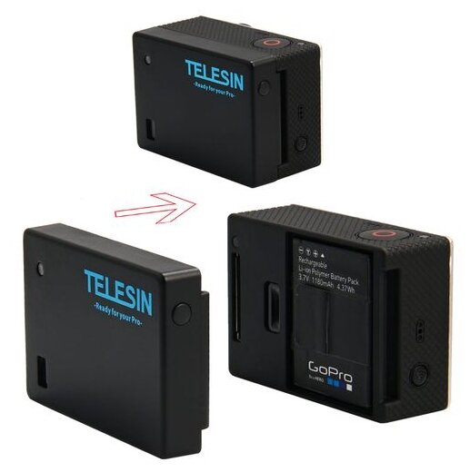Аккумулятор Telesin для GoPro HERO2/3/3+/4 (внешний) фото 6