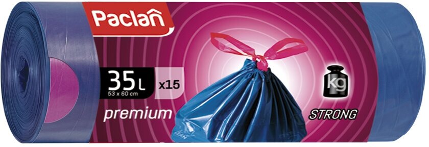 PACLAN PREMIUM Мешки для мусора 35 л, 15 шт