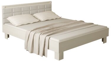 Кровать Азалия N-18М с основанием и мягким элементом (бодега белая, сп. место: 180х200)