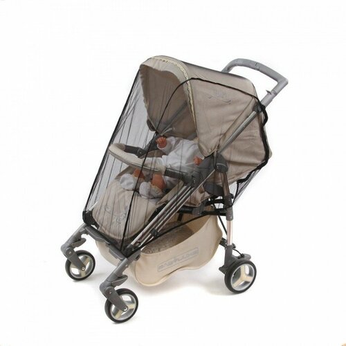 москитная сетка olant baby для коляски универсальная размер 100х45х45 см Универсальная на весь купол коляски Черный