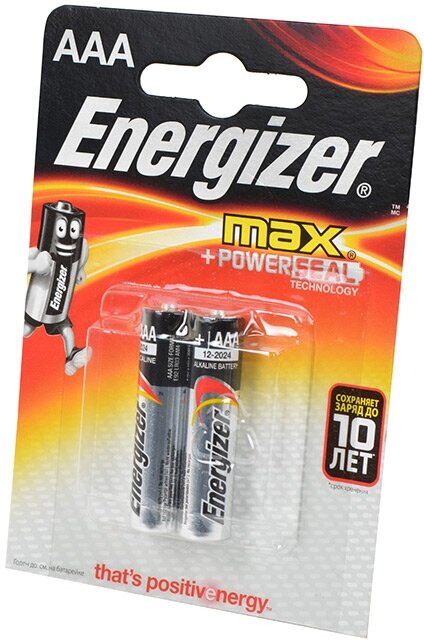 Energizer Батарейка Energizer MAX+Power Seal LR03 BL2, 2шт