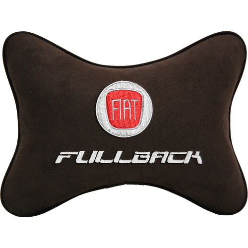 Подушка на подголовник алькантара Coffee с логотипом автомобиля FIAT Fullback