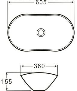 Раковина-чаша BelBagno 60х36 белая (BB1404)