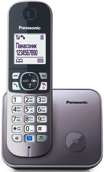 Радиотелефон Panasonic KX-TG6811RUM серый мет.