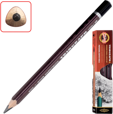 Упаковка карандашей чернографитовых KOH-I-NOOR 1831 2B трехгранный 6 шт./кор. - фото №9