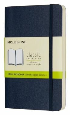 Блокнот Moleskine CLASSIC SOFT Pocket 90x140мм 192стр. нелинованный мягкая обложка синий сапфир
