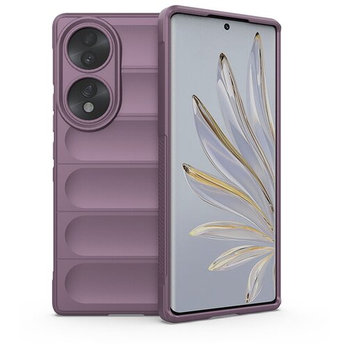 Противоударный чехол Flexible Case для Honor 70 сиреневый