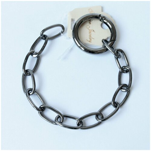 фото Браслет-цепочка fashion jewelry, 1 шт., размер 22 см, черный