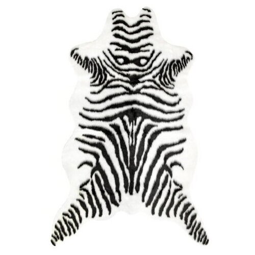 фото Коврик "животные" зебра lucky, 95х140 см, белый/чёрный