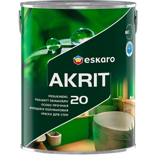 Краска моющаяся Eskaro Akrit 20 база TR бесцветная 2,7 л краска моющаяся eskaro akrit 20 база tr бесцветная 2 7 л