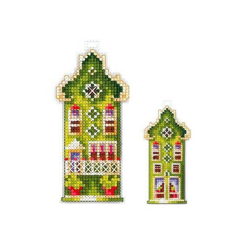 фото Набор для вышивания крестом сделай своими руками "домики. оливковый домик", 5x10 см, арт. д-16