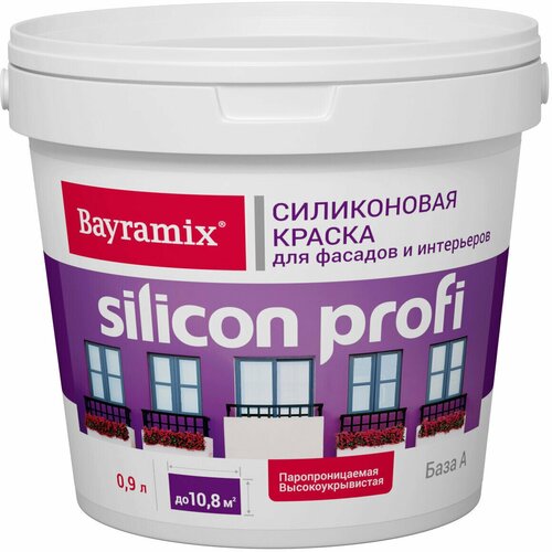 Краска фасадная Bayramix Silicon Profi база А 0.9 л