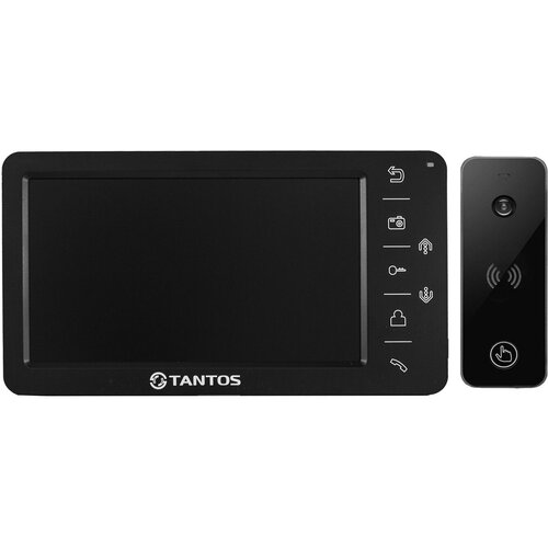 Tantos Amelie SD (черный) и iPanel 2+ (черная) (комплект многофункционального домофона 7 и вызывной панелью с широким углом обзора)