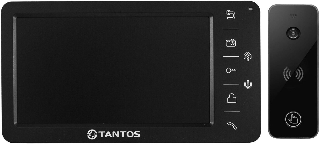 Tantos Amelie SD (черный) и iPanel 2+ (черная) (комплект многофункционального домофона 7" и вызывной панелью с широким углом обзора)