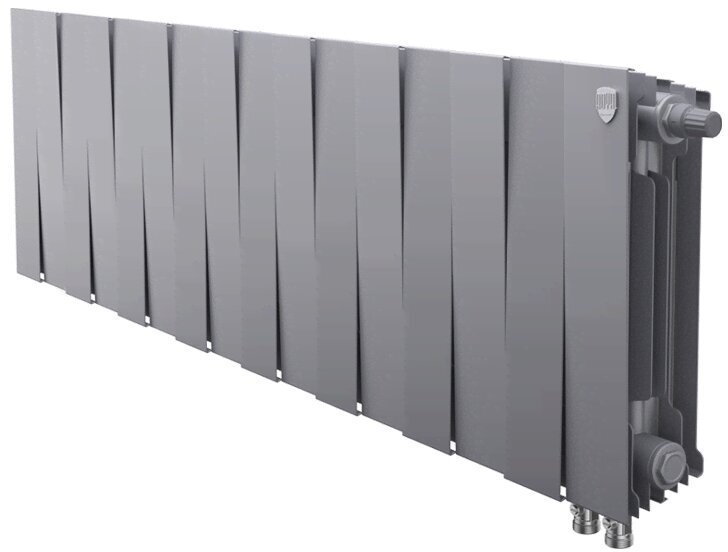 Биметаллический радиатор отопления Royal Thermo PianoForte 300 16 секций Silver Satin VDR