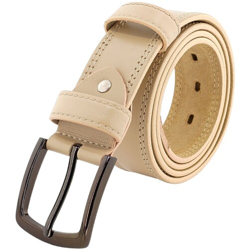 фото Ремень мужской шириной 40 мм из бежевой натуральной кожи с классической пряжкой и длиной 125 см (арт. 2976) premium belt