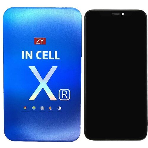Дисплей на iPhone XR IN CELL, в сборе с тачскрином и рамкой, черный + проклейка водонепроницаемая