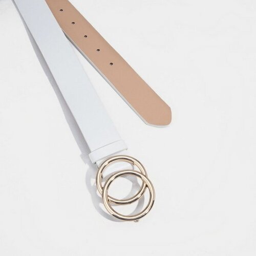 фото Ремень сима-ленд, размер 95, белый сима-лэнд