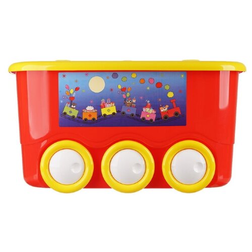 фото Ящик для игрушек ар-пласт l-box на колесах, красный, 45 л