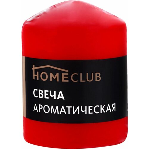 Свеча ароматическая HOMECLUB Клубника, столбик 7х9см - 5 шт.