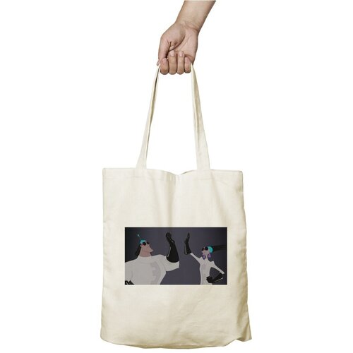 фото Сумка шоппер каждому своё повседневная, текстиль, бежевый