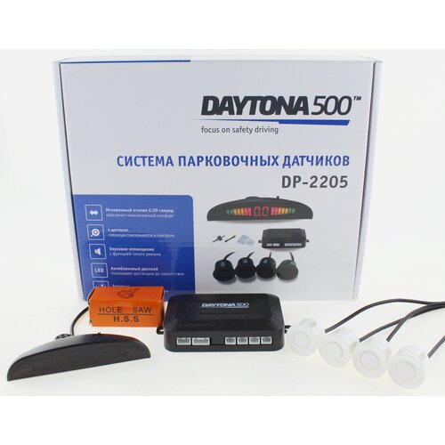 Парктроник Daytona500 DP-2205 4 датчика сенсор 22мм Белый цвет