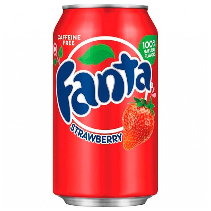 Напиток газированный Fanta Strawberry, Фанта Клубника, 0.355 л, банка