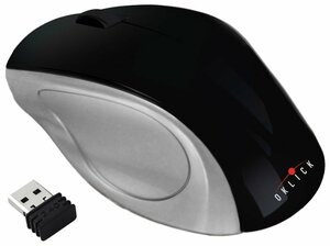 Беспроводная компактная мышь OKLICK 412SW Wireless Optical Mouse Black-Silver USB