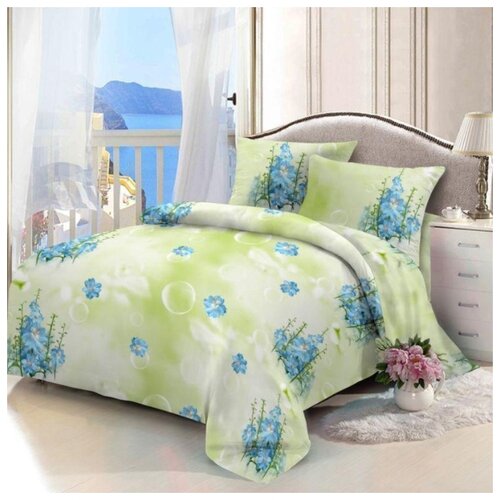 фото Постельное бельё "сатин люкс"; летний день; размер евро лайм