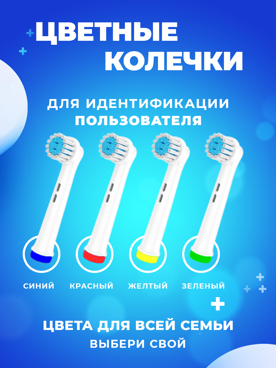 Насадки для электрической зубной щетки, совместимые с Oral b Braun (4 шт) Мягкие Soft