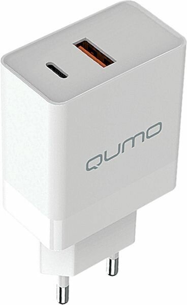 Сетевое зарядное устройство Qumo Energy light PD 20W, 2USB (Type-C + QC3.0) белый