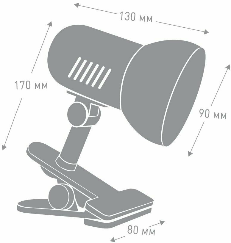 Лампа офисная Camelion Light Solution H-035, E27, 40 Вт, белый - фотография № 13