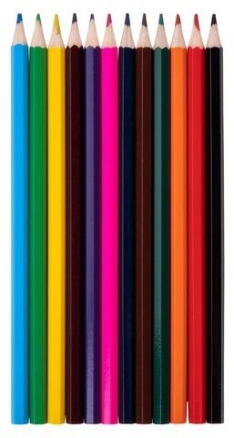 Карандаши цветные пифагор для девочек "быстрее! Выше! Сильнее!", 12 цветов, классические, 181811