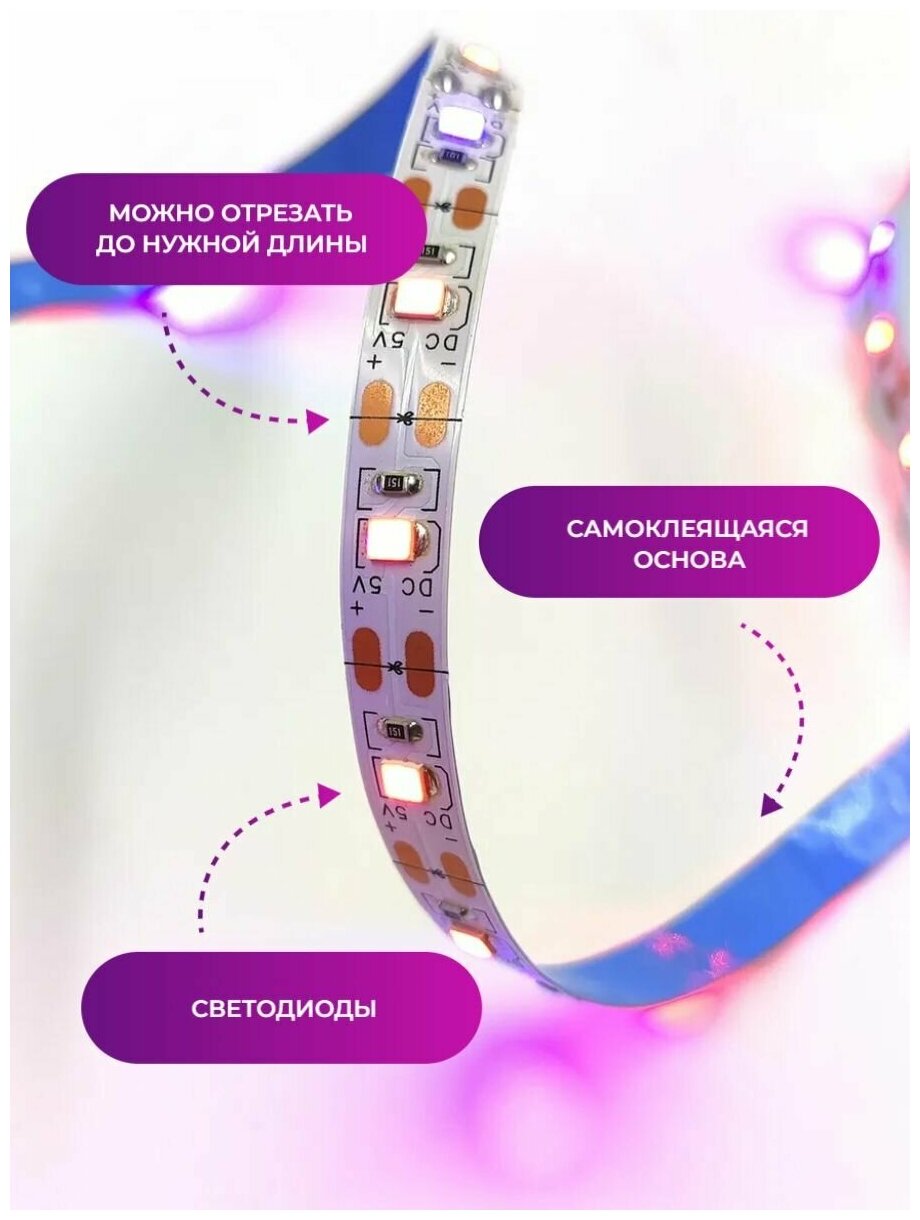 Светодиодная лента для растений (фитолента) Maple Lamp, 3 м - фотография № 3