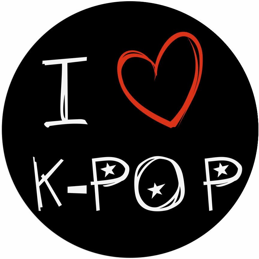 Попсокет "I love k-pop" чёрный