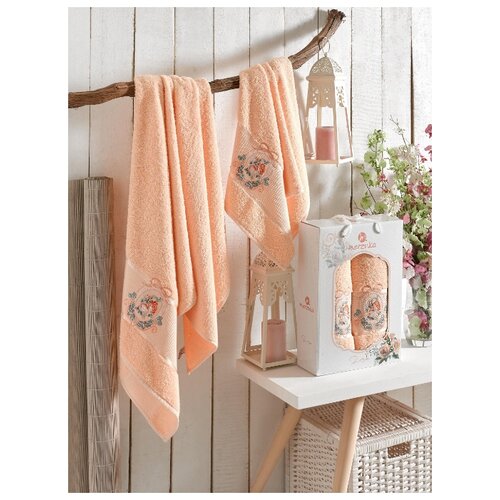 фото Oran merzuka полотенце rose цвет: оранжевый br18803 (50х80 см,70х130 см)