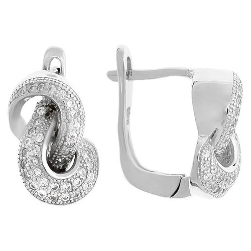 Серьги 2422910227 из серебра 925 пробы с фианитом