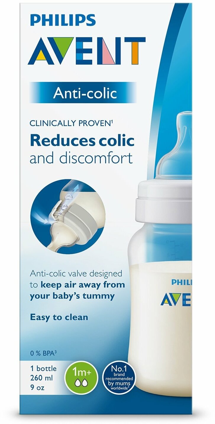 Бутылочка Avent (Авент) Anti-colic из пропилена с силиконовой соской 260 мл (SCF813/17) Philips Consumer Lifestyle B.V. - фото №15