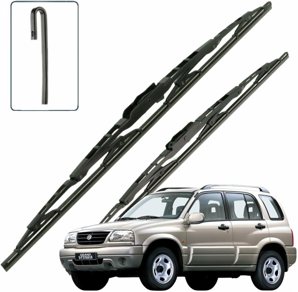 Дворники Suzuki Grand Vitara (1) Сузуки Гранд Витара 5 дв 1997-2000 2001 2002 2003 2004 2005 каркасные для автомобиля 480мм-480мм 2 шт