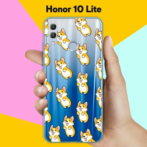 Силиконовый чехол Узор из корги на Honor 10 Lite силиконовый чехол узор из планет на honor 10 lite