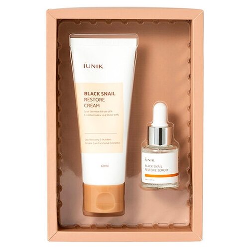 Iunik Восстанавливающий набор с кремом и сывороткой с муцином черной улитки 60 мл+15 мл