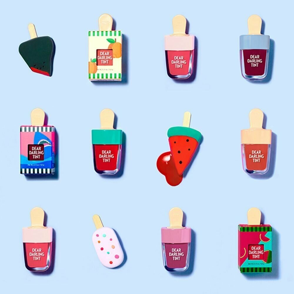 Увлажняющий гелевый тинт для губ Dear Darling Water Gel Tint Shark Red Etude House - фото №12