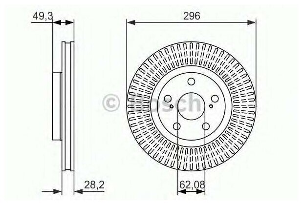 Тормозной диск передний Bosch 0986479768 для Toyota RAV4 Lexus ES Toyota Auris Toyota Camry