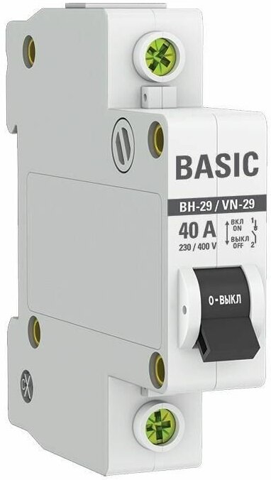 Выключатель нагрузки 1п 40А ВН-29 Basic EKF SL29-1-40-bas