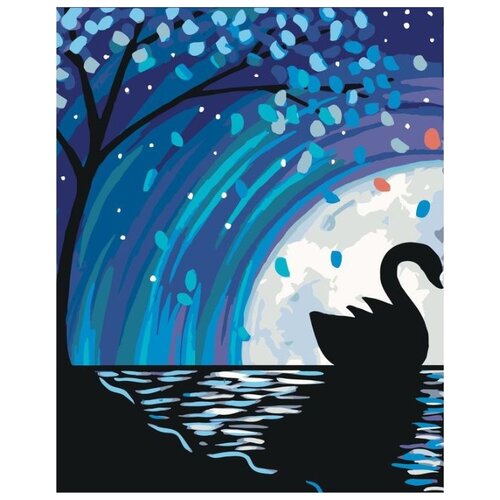 Картина по номерам Лебедь в лунном сиянии, 40x50 см